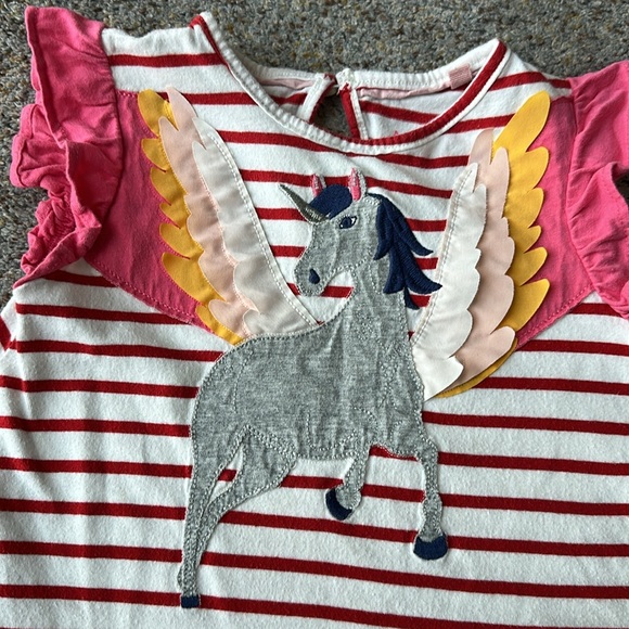 Mini Boden unicorn appliqué dress, 3-4Y - Picture 2 of 4